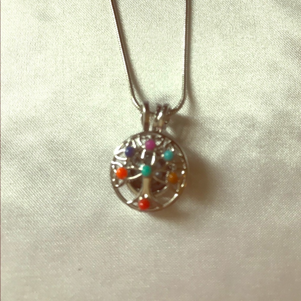 New Silver tree of life cage w mystery pearl